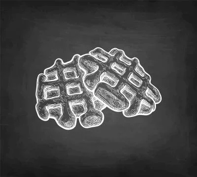 Chalk sketch of waffles. Stock Illustration