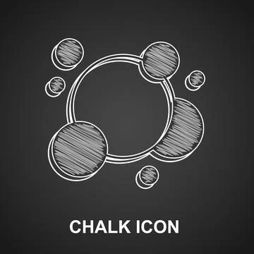 Chalk Soap water bubbles icon isolated on black background. Vector 스톡 일러스트