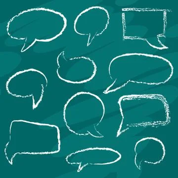 Chalk speech bubbles 스톡 일러스트