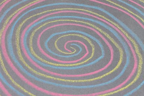 Chalk with spin cycle on chalkboard background Stockfoto's