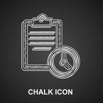 Chalk Sport training program or fitness plan icon isolated on black background Stockillustratie