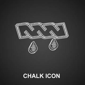 Chalk Squeeze clothes icon isolated on black background. Vector Stock Illustration