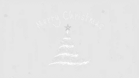 Chalk Style Christmas Tree with Falling Snow &amp; "Merry Christmas" Text Animation Stock Footage 318293311