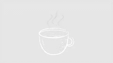 Chalk Style Coffee Cup Animation on Tansparent Backbround Stock Footage 317682616
