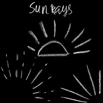 Chalk sunburst set. Grunge sunrays collection. Vector illustration. Stock Illustration