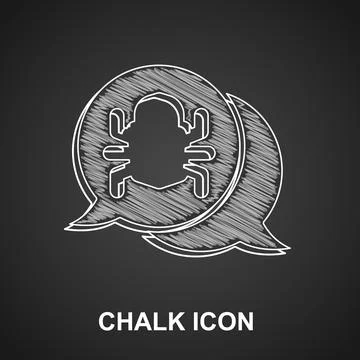 Chalk System bug concept icon isolated on black background. Code bug concept Stock Illustration