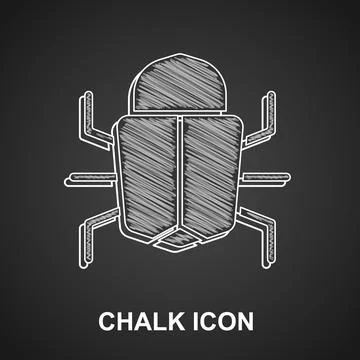Chalk System bug concept icon isolated on black background. Code bug concept Illustrazione stock