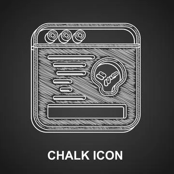 Chalk System bug concept icon isolated on black background. Code bug concept Stock Illustration