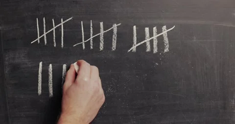 Chalk tally chart counting Stock Footage 153400069