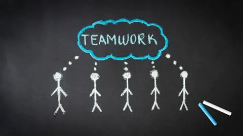 Chalk teamwork illustration Stock Illustration