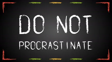 Chalk text Do not procrastinate on blackboard Stock Footage 66196041