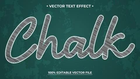 Chalk text effect, editable blackboard and school text style 스톡 일러스트