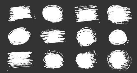 Chalk texture stain set. Hand drawn chalk background doodle effect stain Stock Illustration