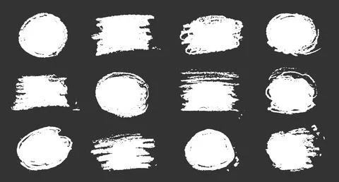 Chalk texture stain set. Hand drawn chalk background doodle effect stain Stock Illustration