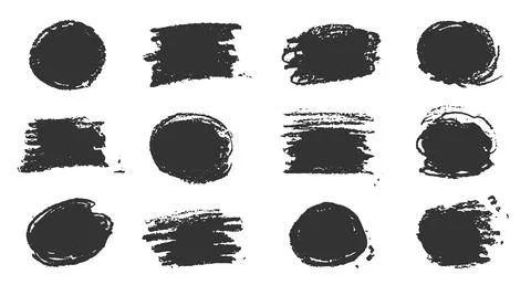 Chalk texture stain set. Hand drawn chalk background doodle effect stain Stock Illustration
