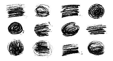 Chalk texture stain set. Hand drawn chalk background doodle effect stain Illustrazione stock