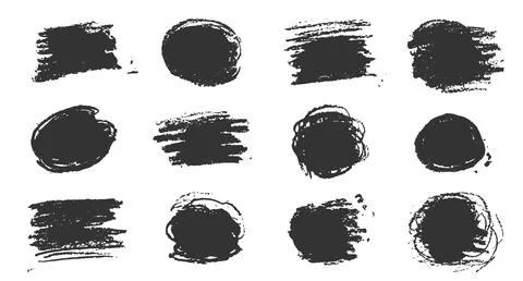 Chalk texture stain set. Hand drawn chalk background doodle effect stain Stock Illustration