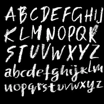 Chalk textured font. Grunge script on chalkboard. Vector calligraphy Illustrazione stock