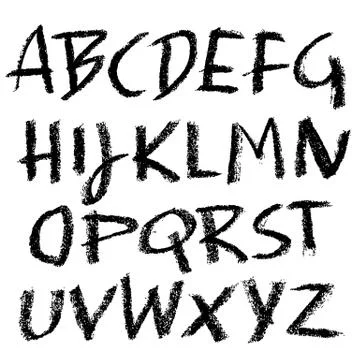 Chalk textured font. Grunge script on chalkboard. Vector calligraphy Illustrazione stock