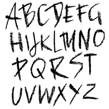 Chalk textured font. Grunge script on chalkboard. Vector calligraphy Stock Illustration