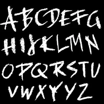 Chalk textured font. Grunge script on chalkboard. Vector calligraphy Illustrazione stock
