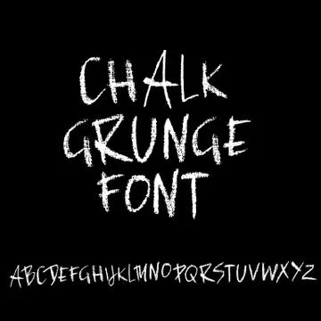Chalk textured font. Grunge script on chalkboard. Vector calligraphy Illustrazione stock