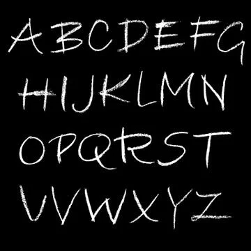 Chalk textured font. Grunge script on chalkboard. Vector calligraphy Stockillustratie