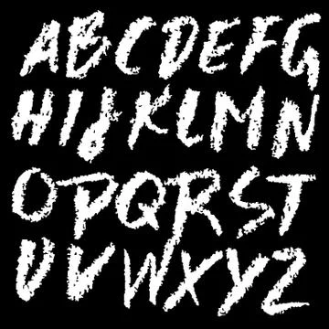 Chalk textured font. Grunge script on chalkboard. Vector calligraphy Illustrazione stock