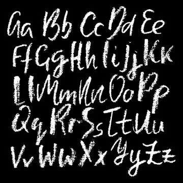 Chalk textured font. Grunge script on chalkboard. Vector calligraphy Illustrazione stock