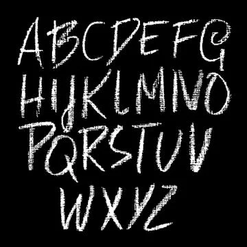 Chalk textured font. Grunge script on chalkboard. Vector calligraphy Stockillustratie