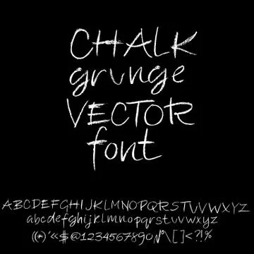 Chalk textured font. Grunge script on chalkboard. Vector calligraphy イラスト素材