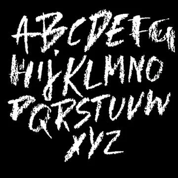 Chalk textured font. Grunge script on chalkboard. Vector calligraphy Stock Illustration