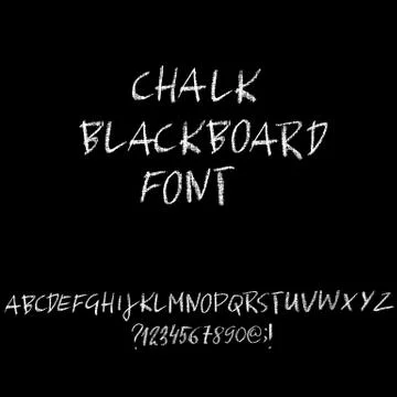 Chalk textured font. Grunge script on chalkboard. Vector calligraphy Illustrazione stock