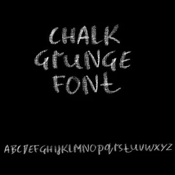 Chalk textured font. Grunge script on chalkboard. Vector calligraphy Stockillustratie