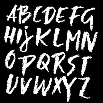 Chalk textured font. Grunge script on chalkboard. Vector calligraphy Illustrazione stock