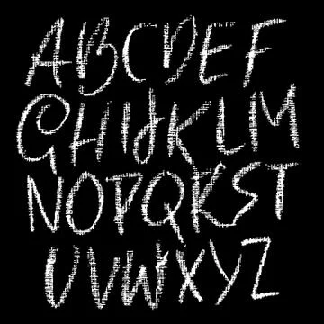 Chalk textured font. Grunge script on chalkboard. Vector calligraphy Illustrazione stock