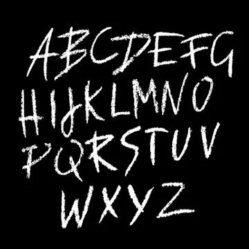 Chalk textured font. Grunge script on chalkboard. Vector calligraphy Illustrazione stock