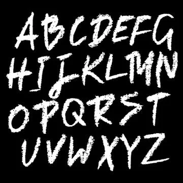 Chalk textured font. Grunge script on chalkboard. Vector calligraphy Stock Illustration