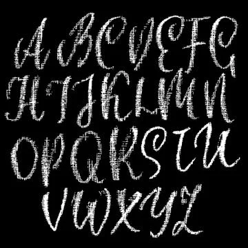 Chalk textured font. Grunge script on chalkboard. Vector calligraphy Illustrazione stock