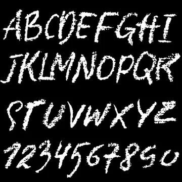 Chalk textured font. Grunge script on chalkboard. Vector calligraphy Illustrazione stock