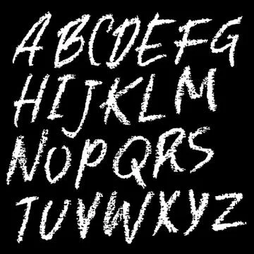 Chalk textured font. Grunge script on chalkboard. Vector calligraphy Stock Illustration
