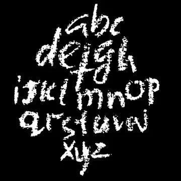 Chalk textured font. Grunge script on chalkboard. Vector calligraphy 스톡 일러스트