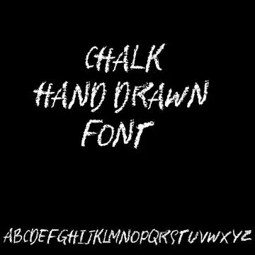 Chalk textured font. Grunge script on chalkboard. Vector calligraphy Illustrazione stock