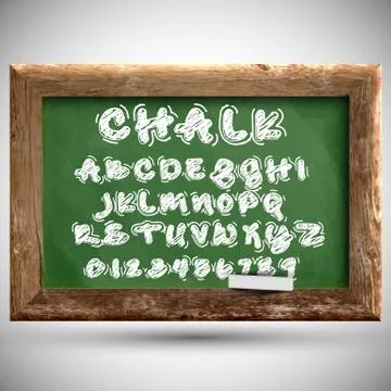 Chalk typeset on a chalkboard, vector. Illustrazione stock