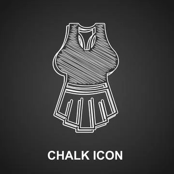 Chalk Undershirt icon isolated on black background.  Vector Stock Illustration