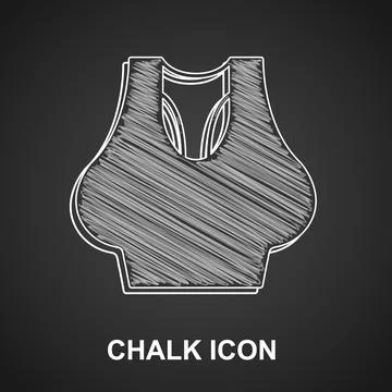 Chalk Undershirt icon isolated on black background. Vector Stock Illustration