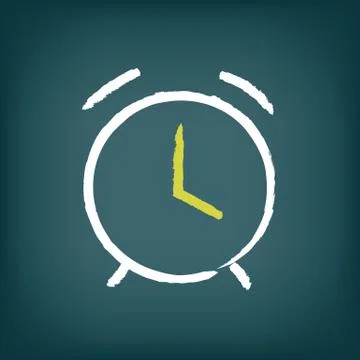 Chalk vector alarm clock illustration. Stock Illustration