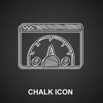 Chalk Web analytics information and development website statistic icon isolated Illustrazione stock