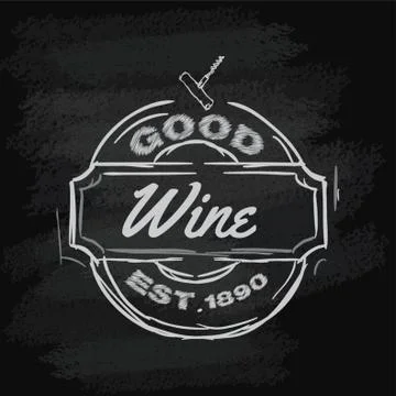 Chalk Wine Label Stock Illustration