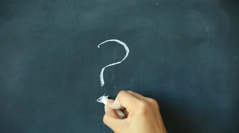 Chalk writing - ? on chalkboard Stock Footage 68113176